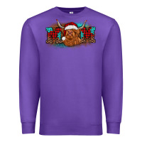 Purple christmas mom highland cow Premium Sweatshirt - BarkalooDesign