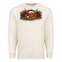 Sandshell christmas mom highland cow Premium Sweatshirt - BarkalooDesign