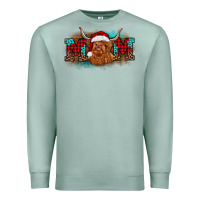 Seafoam christmas mom highland cow Premium Sweatshirt - BarkalooDesign