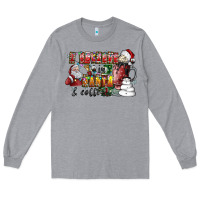 Heather Grey I Believe In Santa And Coffee Long Sleeve Tee - CowhideDigitalArt