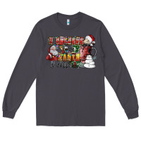 Smoke I Believe In Santa And Coffee Long Sleeve Tee - CowhideDigitalArt