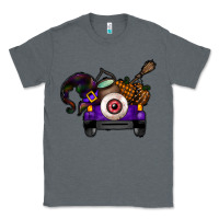 Charcoal Heather Halloween Truck Classic Tee - CowhideDigitalArt