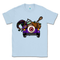 Dusty Blue Halloween Truck Classic Tee - CowhideDigitalArt