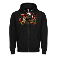 Black christmas joy dachshund Zipper Hoodie - JahusDesignShop