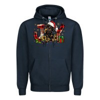 Navy christmas joy dachshund Zipper Hoodie - JahusDesignShop