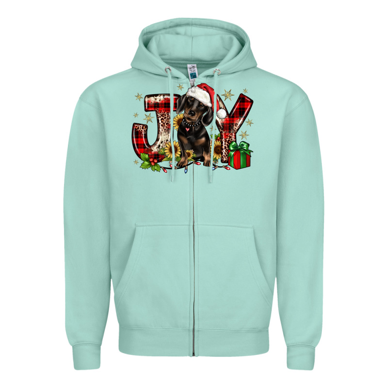 Christmas Joy Dachshund Zipper Hoodie by JahusDesignShop | Teevron