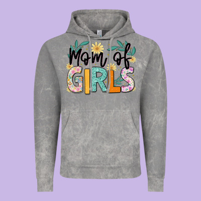Mom Of Girls Vintage Hoodie Designed By Jahusdesignshop