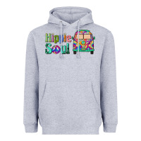 Heather Grey hippie soul caravan Heavyweight Hoodie - BarkalooDesign