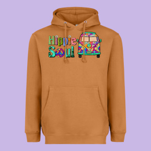 Hippie Soul Caravan Heavyweight Hoodie Designed By Barkaloodesign
