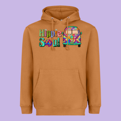 Hippie Soul Caravan Heavyweight Hoodie Designed By Barkaloodesign