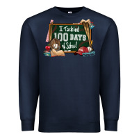 Navy I tacked 100 days school Baseball Premium Sweatshirt - NancyCooperArtShop