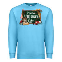 Ocean Blue I tacked 100 days school Baseball Premium Sweatshirt - NancyCooperArtShop