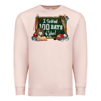 Pale Pink I tacked 100 days school Baseball Premium Sweatshirt - NancyCooperArtShop