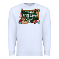 White I tacked 100 days school Baseball Premium Sweatshirt - NancyCooperArtShop