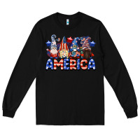Black America gnomes 4th of July Long Sleeve Tee - CowGirlArtShop