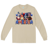 Mushroom America gnomes 4th of July Long Sleeve Tee - CowGirlArtShop