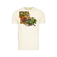 Vintage Arctic Louisiana Map With Mardi Gras Crocodile Vintage Tee - RanaPortraitStore