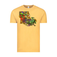Vintage Mustard Louisiana Map With Mardi Gras Crocodile Vintage Tee - RanaPortraitStore