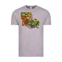 Vintage Zinc Louisiana Map With Mardi Gras Crocodile Vintage Tee - RanaPortraitStore