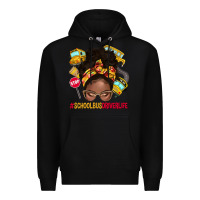 Black school bus driver life afro messy bun Premium Hoodie - NancyCooperArtShop