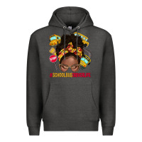 Charcoal Heather school bus driver life afro messy bun Premium Hoodie - NancyCooperArtShop