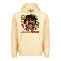 Pina Colada school bus driver life afro messy bun Premium Hoodie - NancyCooperArtShop