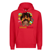 Red school bus driver life afro messy bun Premium Hoodie - NancyCooperArtShop