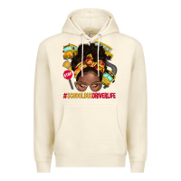 Sandshell school bus driver life afro messy bun Premium Hoodie - NancyCooperArtShop