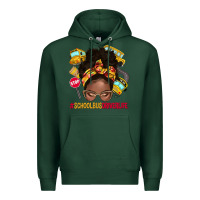 Sports Green school bus driver life afro messy bun Premium Hoodie - NancyCooperArtShop