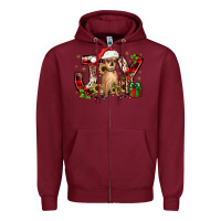 Burgundy Christmas joy chihuahua Zipper Hoodie - JahusDesignShop