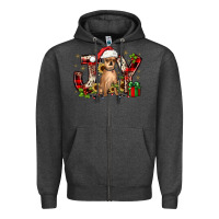 Charcoal Heather Christmas joy chihuahua Zipper Hoodie - JahusDesignShop