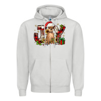 Dove Grey Christmas joy chihuahua Zipper Hoodie - JahusDesignShop