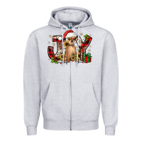 Heather Grey Christmas joy chihuahua Zipper Hoodie - JahusDesignShop