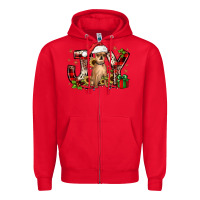 Red Christmas joy chihuahua Zipper Hoodie - JahusDesignShop