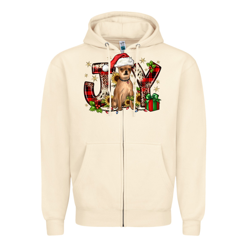 Christmas Joy Chihuahua Zipper Hoodie by JahusDesignShop | Teevron