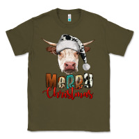Army Green merry christmas hereford cow Classic Tee - RanaPortraitStore