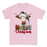 Bubblegum Pink merry christmas hereford cow Classic Tee - RanaPortraitStore