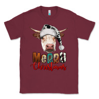 Burgundy merry christmas hereford cow Classic Tee - RanaPortraitStore