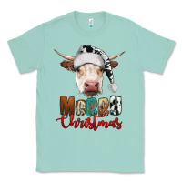 Seafoam merry christmas hereford cow Classic Tee - RanaPortraitStore