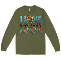 Army Green ı love someone with autism Long Sleeve Tee - AdoDesignShop