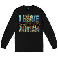Black ı love someone with autism Long Sleeve Tee - AdoDesignShop