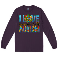 Plum ı love someone with autism Long Sleeve Tee - AdoDesignShop