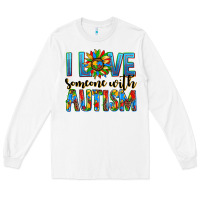White ı love someone with autism Long Sleeve Tee - AdoDesignShop