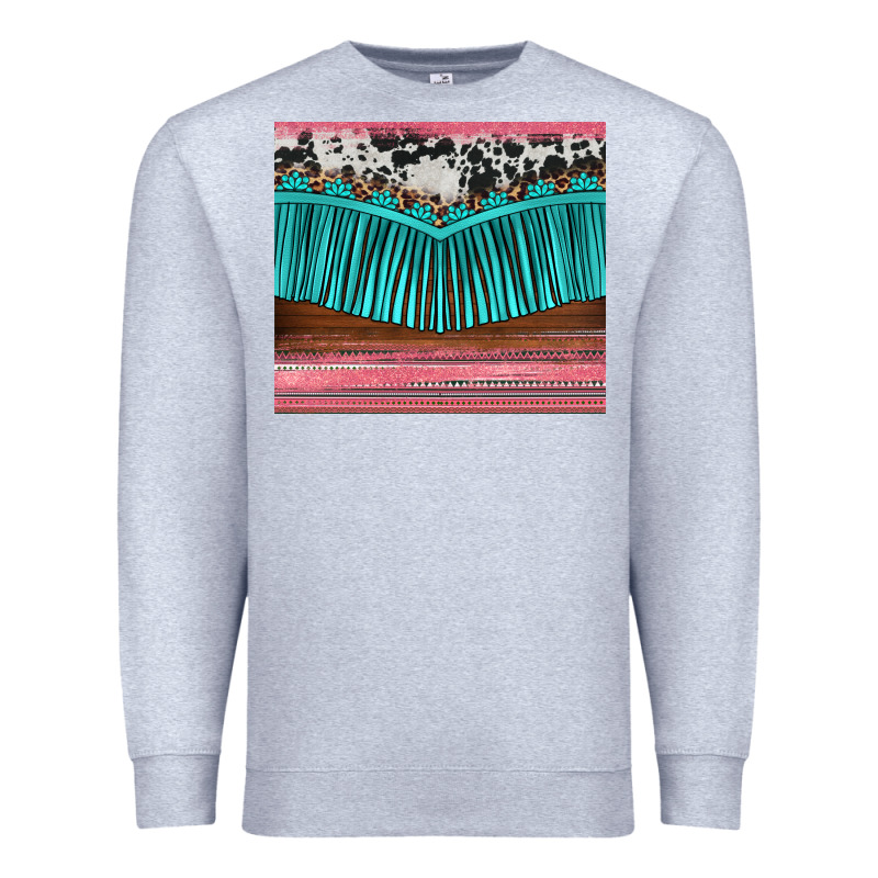 Western Fringe Cowhide Leopard Premium Sweatshirt by BarkalooDesign | Teevron
