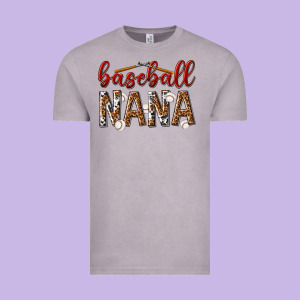 Baseball Nana With Leopard Vintage Tee Designed By Texasbilliewilder