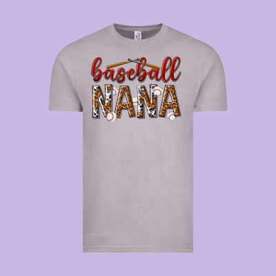 Vintage Tee baseball nana with leopard