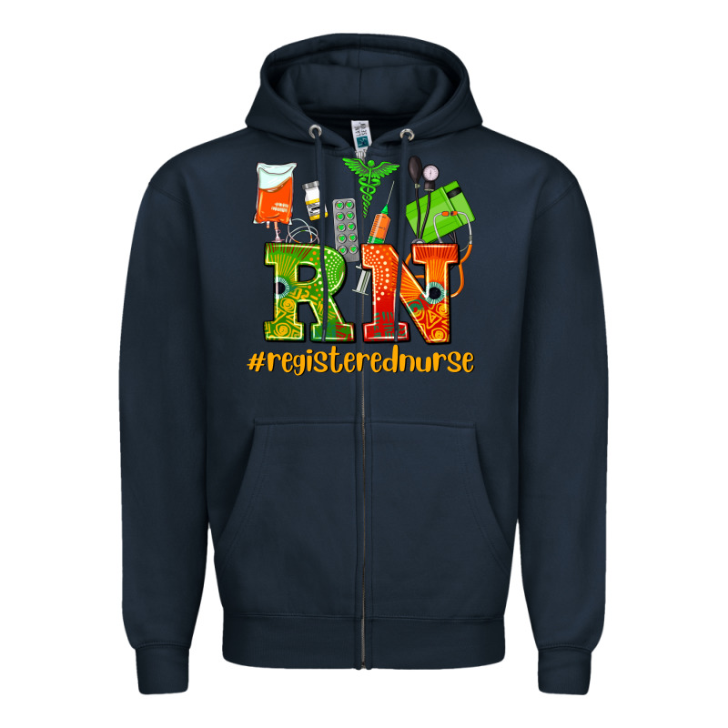 Registered Nurse Juneteenth Zipper Hoodie by AdoDesignShop | Teevron