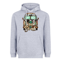 Heather Grey hippie soul caravan Heavyweight Hoodie - BarkalooDesign