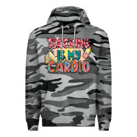 Slate Camo teaching is my cardio Premium Hoodie - NancyCooperArtShop