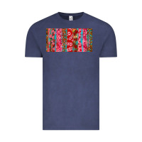 Vintage Denim Love brushstrokes xoxo leopard and turquoise Vintage Tee - RanaPortraitStore
